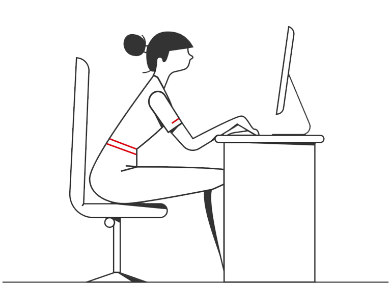 An office lady infront of the computer An office lady infront of the computer